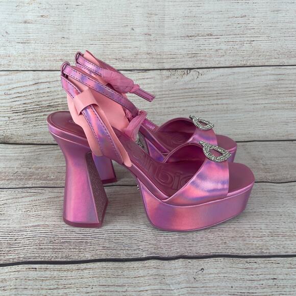 Aldo X Barbie Party 650 Womens Sz 6B Platform Sandals Heels Pink - Picture 5 of 12
